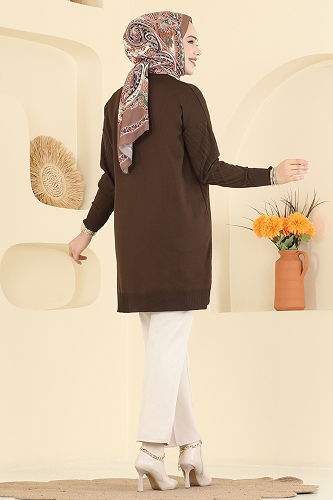 moda selvim بلوز بني 3192UZ662 - Thumbnail