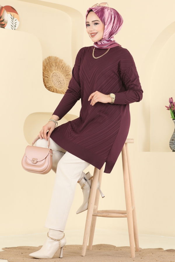 Modaselvim Knitwear Tunic 3192UZ662 Burgundy
