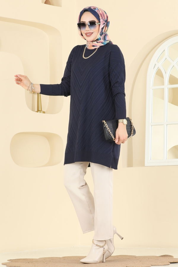 Modaselvim Knitwear Tunic 3192UZ662 Navy Blue