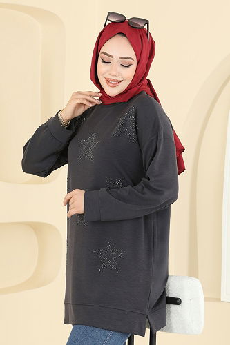 moda selvim Tunic 3225HBS856 Anthracite - Thumbnail