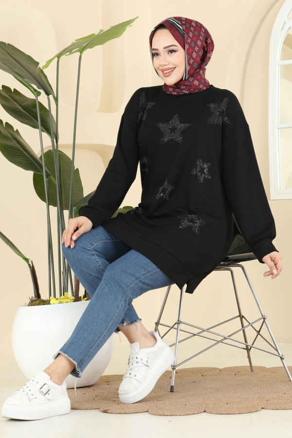 Modaselvim تونيكات بلوز أسود 3225HBS856