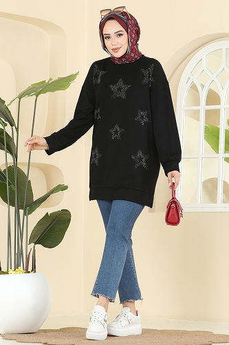 moda selvim بلوز أسود 3225HBS856 - Thumbnail