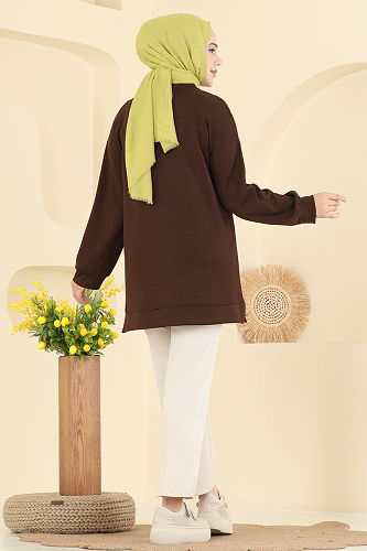 moda selvim Tunic 3225HBS856 Brown - Thumbnail