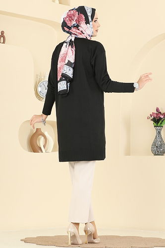 moda selvim Tunic 3225UZ662 Black - Thumbnail