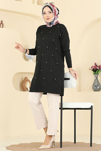 moda selvim بلوز أسود 3225UZ662 - Thumbnail