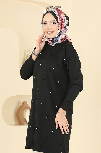 moda selvim بلوز أسود 3225UZ662 - Thumbnail