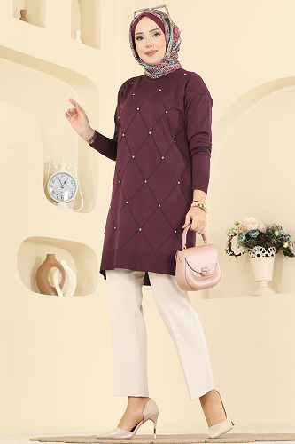 moda selvim Tunic 3225UZ662 Damson - Thumbnail