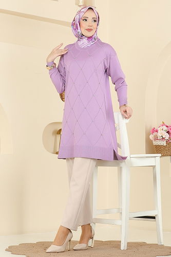 moda selvim بلوز ليلكي 3225UZ662 - Thumbnail