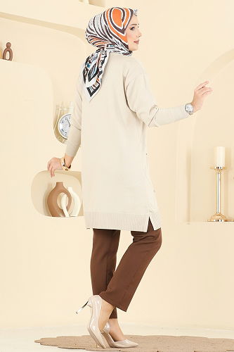 moda selvim بلوز بيج 3225UZ662 - Thumbnail