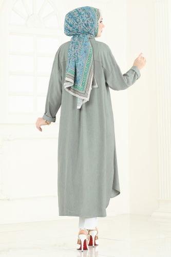 moda selvim Tunic 324HBS856 Almond Green - Thumbnail