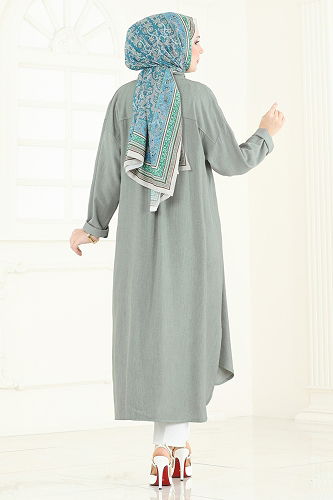 moda selvim Tunic 324HBS856 Almond Green - Thumbnail