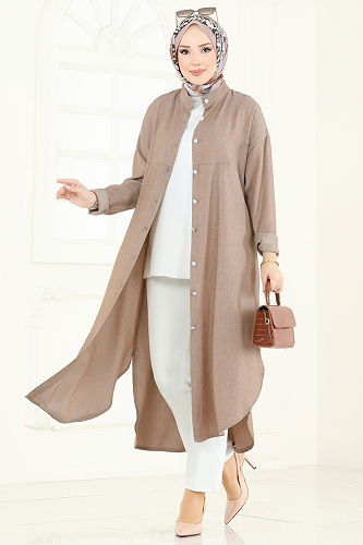 moda selvim بلوز بيج غامق 324HBS856 - Thumbnail