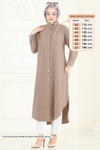 moda selvim بلوز بيج غامق 324HBS856 - Thumbnail