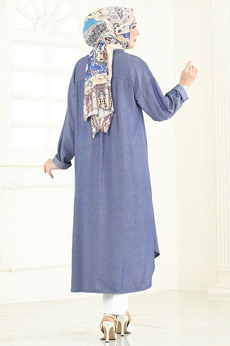 moda selvim Tunic 324HBS856 Denim - Thumbnail