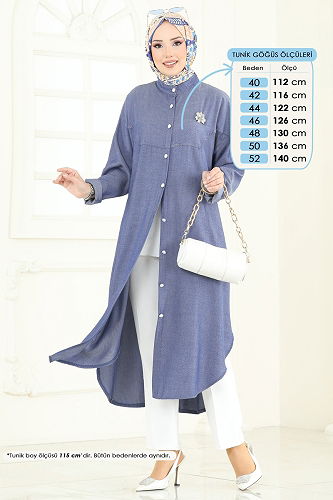 moda selvim بلوز جينز 324HBS856 - Thumbnail