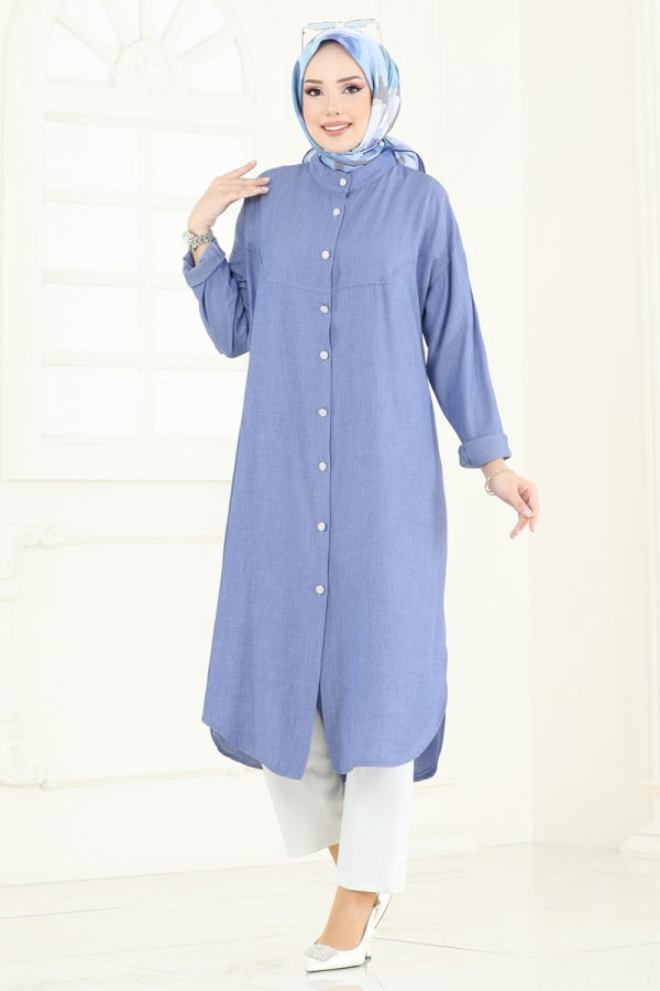 Modaselvim NET 20%+20% DISCOUNT IN THE CARD Tunic 324HBS856 Light Denim