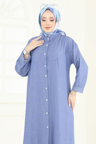 moda selvim Tunic 324HBS856 Light Denim - Thumbnail