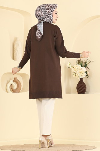 moda selvim Tunic 3281NVX1208 Bitter Brown - Thumbnail