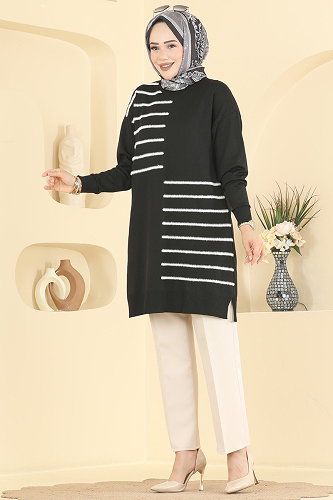 moda selvim Tunic 3281NVX1208 Black - Thumbnail