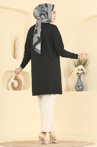 moda selvim Tunic 3281NVX1208 Black - Thumbnail