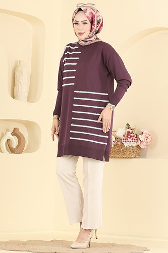 moda selvim Tunic 3281NVX1208 Damson - Thumbnail