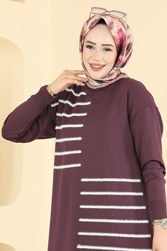 moda selvim Tunic 3281NVX1208 Damson - Thumbnail