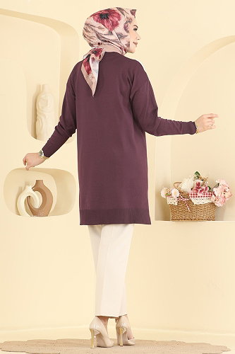 moda selvim Tunic 3281NVX1208 Damson - Thumbnail