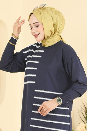 moda selvim Tunic 3281NVX1208 Navy Blue - Thumbnail