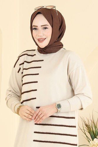 moda selvim بلوز بيج 3281NVX1208 - Thumbnail
