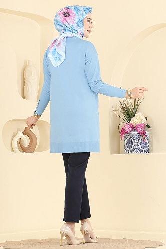 moda selvim Tunic 3288NVX1208 Baby Blue - Thumbnail