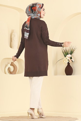 moda selvim Tunic 3288NVX1208 Bitter Brown - Thumbnail