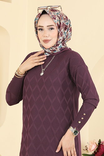moda selvim Tunic 3288NVX1208 Damson - Thumbnail