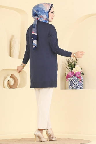 moda selvim Tunic 3288NVX1208 Navy Blue - Thumbnail