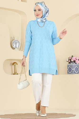 moda selvim Tunic 3288UZ662 Baby Blue - Thumbnail