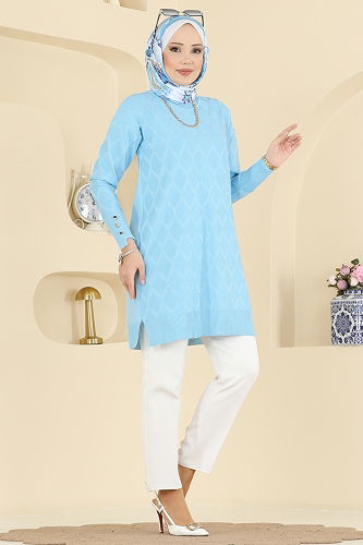 moda selvim Tunic 3288UZ662 Baby Blue - Thumbnail