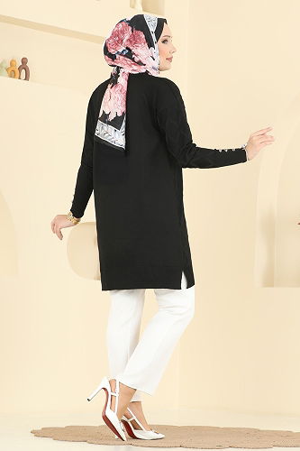 moda selvim Tunic 3288UZ662 Black - Thumbnail