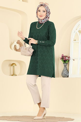 moda selvim Tunic 3288UZ662 Emerald - Thumbnail