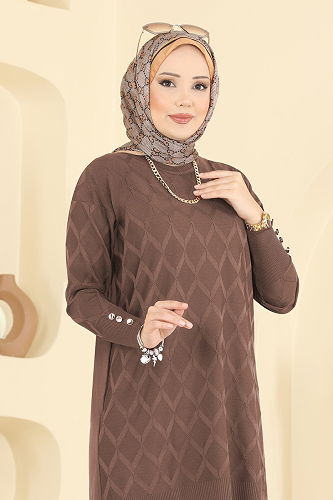 moda selvim بلوز بني فاتح 3288UZ662 - Thumbnail