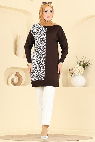 moda selvim Tunic 3291NVX1208 Bitter Brown - Thumbnail