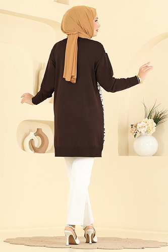 moda selvim Tunic 3291NVX1208 Bitter Brown - Thumbnail
