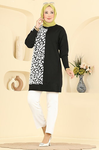 moda selvim Tunic 3291NVX1208 Black - Thumbnail