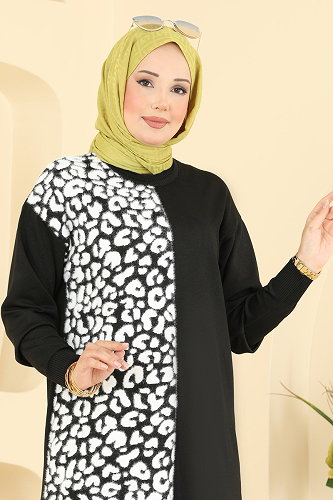 moda selvim Tunic 3291NVX1208 Black - Thumbnail