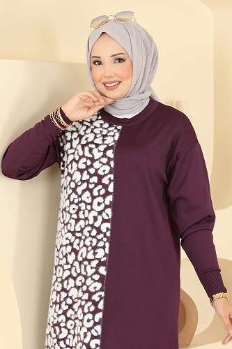 moda selvim Tunic 3291NVX1208 Damson - Thumbnail