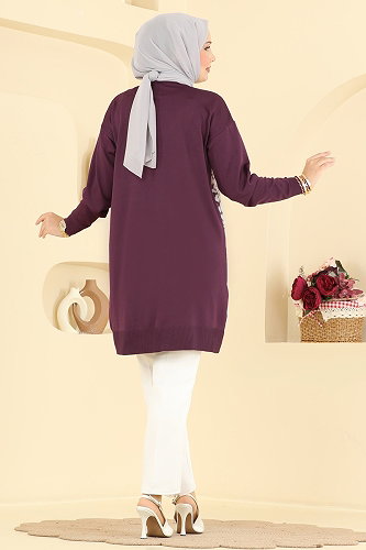 moda selvim Tunic 3291NVX1208 Damson - Thumbnail