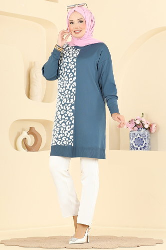 moda selvim بلوز ازرق 3291NVX1208 - Thumbnail