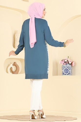 moda selvim بلوز ازرق 3291NVX1208 - Thumbnail