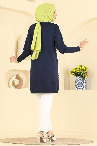 moda selvim Tunic 3291NVX1208 Navy Blue - Thumbnail
