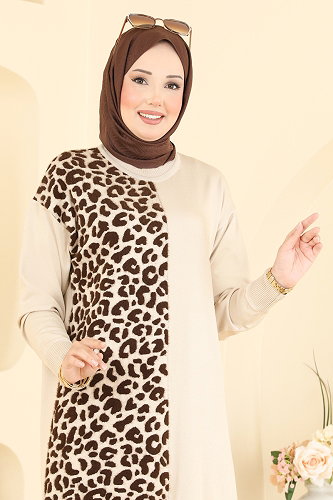 moda selvim Tunic 3291NVX1208 Stone - Thumbnail