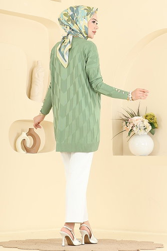 moda selvim Tunic 3293NVX1208 Almond Green - Thumbnail
