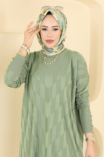 moda selvim بلوز أخضر عشبي 3293NVX1208 - Thumbnail